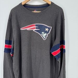 Majestic New England Patriots NFL Football Crewneck Sweatshirt Mens 2XL Gray